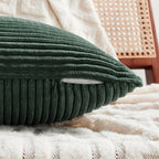 Fancy Homi Set of 2 Dark Green Long Lumbar Decorative Throw Pillow Covers 12x24 - Image 3