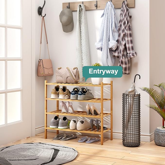 viewcare 4-Tier Bamboo Shoe Rack - Image 4