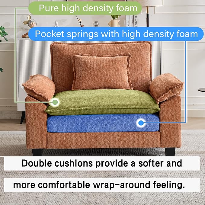 Oprisen Modular Sectional Sofa, Comfy Cloud Couch Sectional Sofa, Chenille Sofa - Image 3