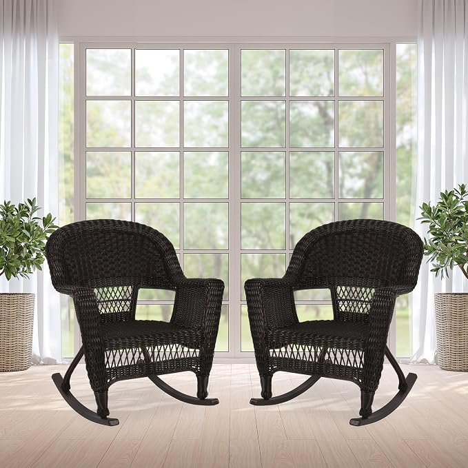 Jeco Set of 2 Wicker Rocker Chairs - Image 4