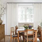 Beige White Pinch Pleated Linen Curtains 2 Panels 100 Inches Long | Memory - Image 6