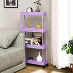 SPACELEAD 2-piece Set Slim Storage Cart 3 Tier, Bathroom Organizer Rolling - Image 7