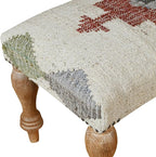 LR Home Off-White/Multicolor Handmade Upholstered Bench - Image 5