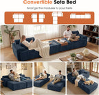 83.5" Boneless Loveseat with 2 Ottoman, Cloud Comfy Sofa Bed, Modular Sofa - Image 8