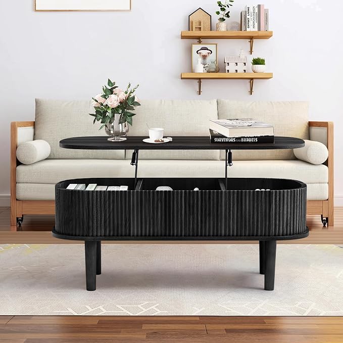 Fully Assembled Fluted Lift Top Coffee Table - Image 8
