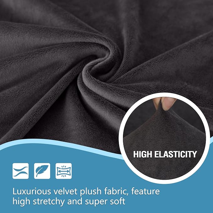 HDCAXKJ Corner Sectional Couch Covers Velvet Stretch L Shape Sofa Cover Soft - Image 3