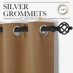 NICETOWN Gold Brown Sleek Blackout Curtains 48 inches Length - Image 2