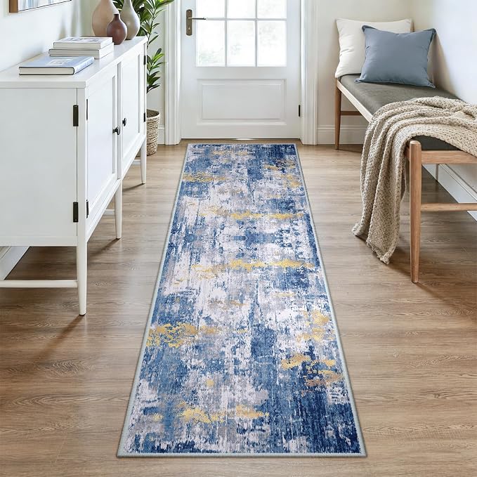 RELEANY Washable Runner 2'6"x8' Abstract Area Rug - Image 2