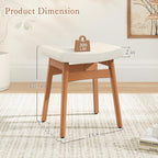 LUE BONA Solid Wood Vanity Bench Stool, 17.3" H Ergonomic Saddle Stool - Image 2