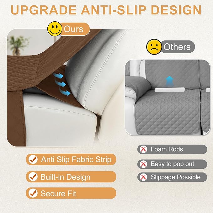 HDCAXKJ 100% Waterproof Reclining Sectional Couch Covers L Shape Recliner Sofa - Image 4