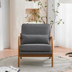 Bonnlo Linen Dark Grey Accent Chairs Set of 2, Upholstered Mid Century Modern - Image 6