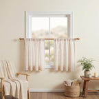MYSKY HOME Kitchen Semi Sheer Linen Curtains 24 Inch Long, Light Filtering - Image 3