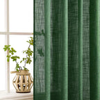 MIULEE Emerald Green Linen Curtains 52x96 Inch Long - Image 5