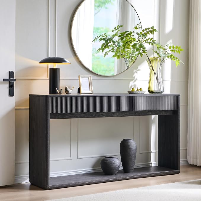 OKD 63" Fluted Console Table for Entryway, Modern Entryway Table by OKD