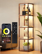 PARTPHONER Floor Lamp Glass Display Shelf by PARTPHONER