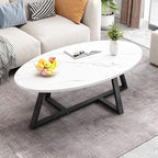 Wolawu Coffee Table Small Oval Table, Modern Center Tea Tables - Image 3