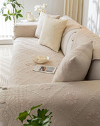 Cotton Quilted Dog Couch Cover for Sofa Farmhouse Rustic Embroidery Sectional - Image 6