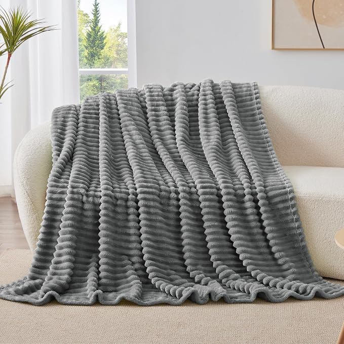 BEDELITE Ribbed Fleece Throw Blanket - Image 8