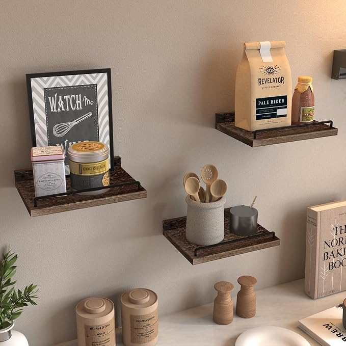 RYOFOBETTO Small Floating Shelf, 6 X 9 Inches Farmhouse Wall Shelves - Image 2