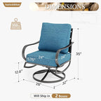 Sophia & William 2 Pieces Patio Furniture Sets Metal Sofa Chairs Patio Cushion - Image 7