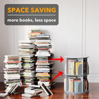 SpaceAid 2 Tier Rotating Bookshelf Tower, Spinning Bookcase Lazy Susan - Image 3
