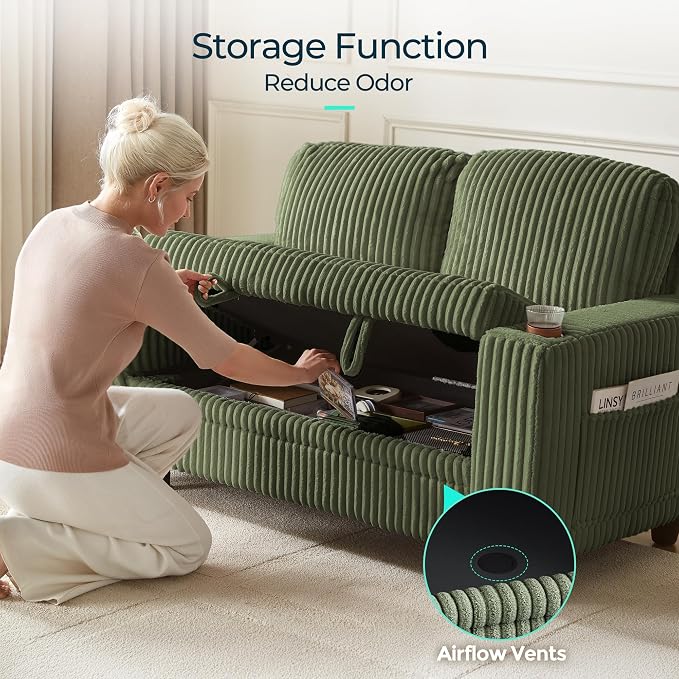 LINSY HOME Loveseat Sofa with Storage - Image 4