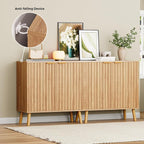 Fluted Storage Cabinet, Buffet Cabinet Sideboard, Modern Accent Cabinet Console - Image 6