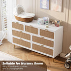 GarveeHome Rattan 7 Drawer Dressers - Image 5