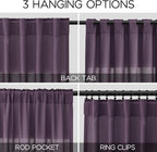 Plum Linen Curtains 90 Inch Long 2 Panels Set - Image 2