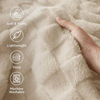 Bedsure GentleSoft Beige Throw Blanket - Image 3
