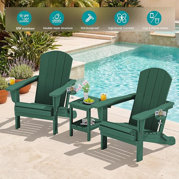 SERWALL Adirondack Chair with Cup Holders - Image 2