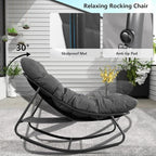 NOBLEMOOD Oversized Rocking Chairs Set of 2, Outdoor & Indoor Papasan Rocking - Image 4