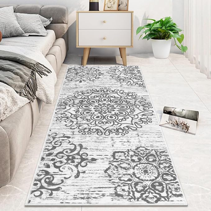 HEBE Hallway Runner Rug 2'x5', Washable Non Slip Kitchen Rug Runner | Soft Boho - Image 6