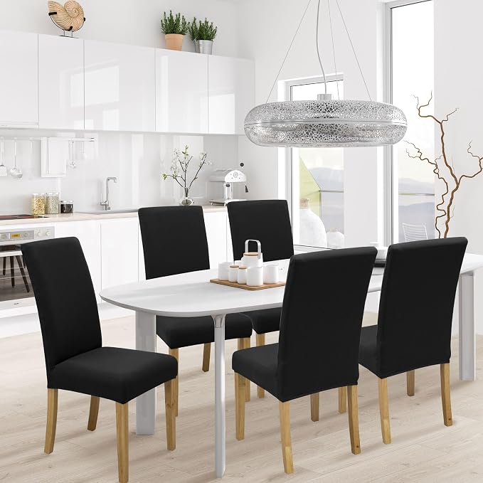 BIETYONE Stretch Dining Chair Covers Set of 4, Soft Removable Washable Kitchen - Image 2