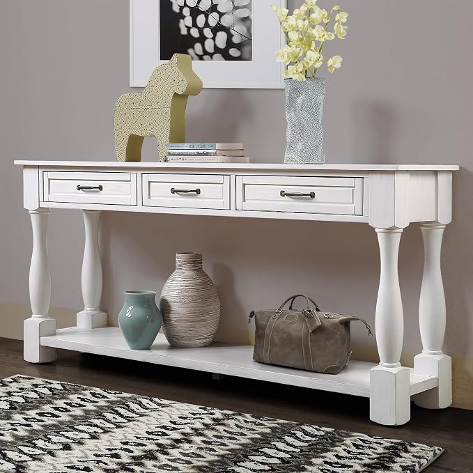 Knocbel Long Antique Entry Console Table - Image 7