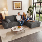 95" Cloud Sectional Couch with L-Shape Chaise, Modular Comfy Sofa Chaise Longue by ODUWA
