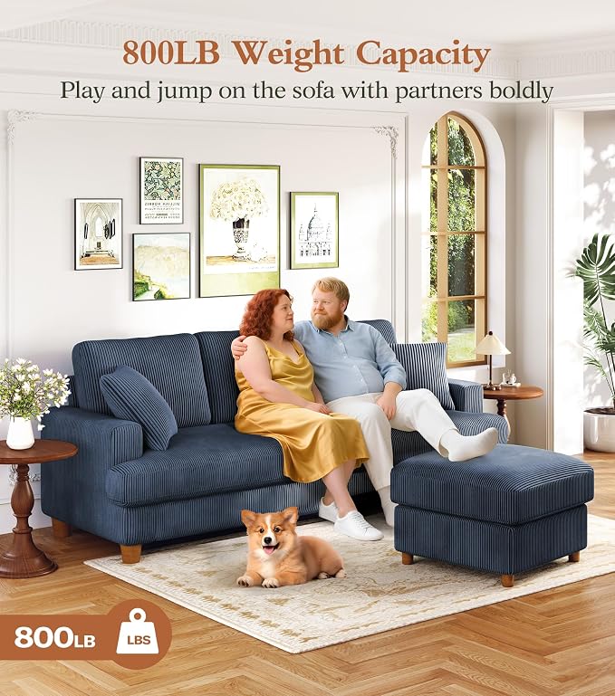 Kidirect 87in L Shaped Couch, Modular Sofa No Tool Assembly, Comfy Sectional - Image 3