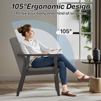 Modern Accent Chair with Arm Rest Set of 2, Upholstered Linen Fabric Leisure - Image 5