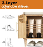 Akxomel Rattan Shoe Storage Bench - Image 7