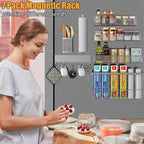 DTUQYX Magnetic Spice Rack for Refrigerator, 7 Pack Metal Magnetic Shelf - Image 6