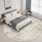 Round Area Rug Living Room: 8 ft Modern Washable Indoor Carpet | - Image 3