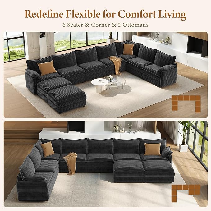 Vesgantti Large Modular Sectional Sofa, Big Comfy Cloud Couch - Image 7