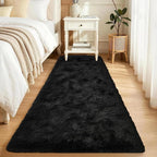 Noahas 2x5 Black Fluffy Soft Runner Rug Non-Slip by ModernHomeDecor