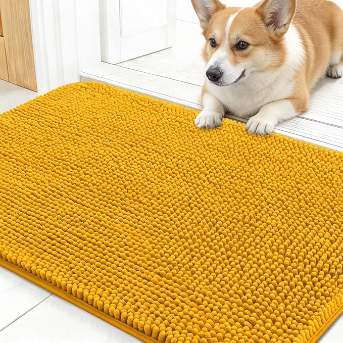 OLANLY Dog Door Mat for Muddy Paws 24x16, Super Absorbent Chenille Mud Mat | by OLANLY