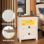 HWB LED Nightstand with Gun Drawer: Bedside Table with Charging Station - Image 6