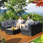 Tangkula 7-Piece Patio Furniture Set, Outdoor Sectional Sofa - Image 9