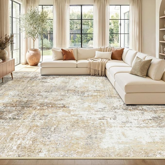RELEANY Washable 9'x12' Abstract Area Rug by RELEANY