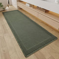 RESARE Waffle Bathroom Runner Rugs, Non Slip Boho Bath Mat 24"x72" Green | Long by Resare