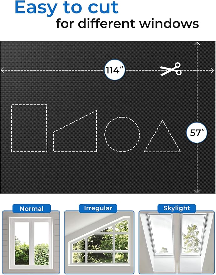 114"x60" Portable Blackout Curtains Blackout Blinds - Image 4
