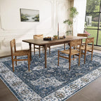 Area Rug 9x12 Washable Rug, Vintage Boho Medallion Rugs Non-Slip Soft Low Pile - Image 3